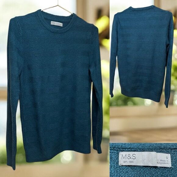 🔥 M&S EST 1884 KNIT Crew Neck Sweater Jumper Size S - Picture 1 of 11